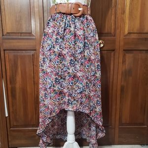 Floral high low skirt